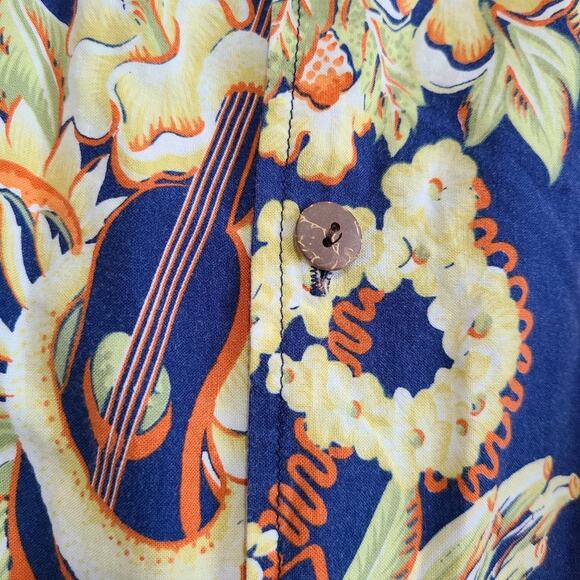 Good Vibes Hawaiian Ukulele Button Up Casual Shirt - Picture 5 of 8